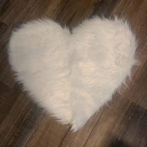 Plush heart shaped rug
